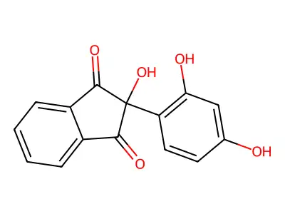 1H-Indene-1,3(2H)-dione, 2-(2,4-dihydroxyphenyl)-2-hydroxy- structure