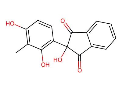 1,3-Indandione, 2-(2,4-dihydroxy-m-tolyl)-2-hydroxy- structure