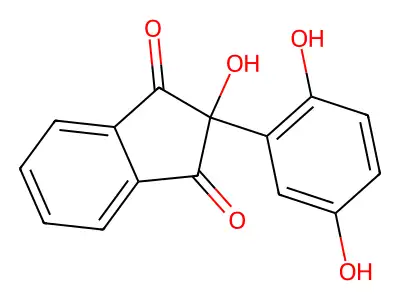 1H-Indene-1,3(2H)-dione, 2-(2,5-dihydroxyphenyl)-2-hydroxy- structure