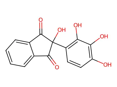 1H-Indene-1,3(2H)-dione, 2-hydroxy-2-(2,3,4-trihydroxyphenyl)- structure