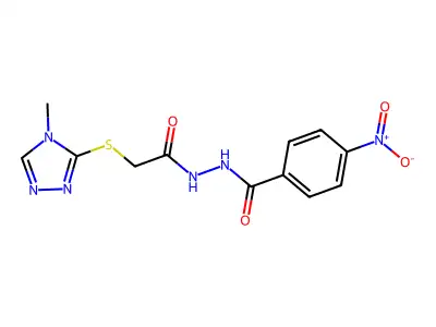 N'-[2-[(4-methyl-1,2,4-triazol-3-yl)sulfanyl]acetyl]-4-nitrobenzohydrazide structure