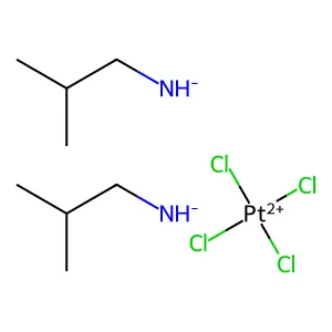 Bis(2-methylpropylazanide);tetrachloroplatinum(2+) structure
