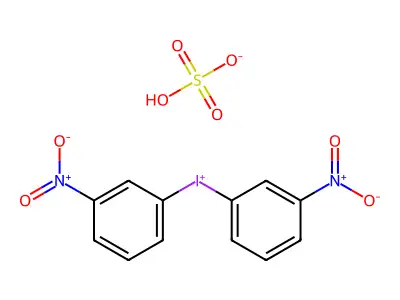 Bis(3-nitrophenyl)iodanium;sulfuric acid structure