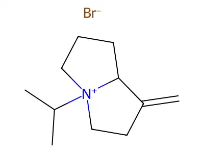 1-Methylidene-4-(propan-2-yl)hexahydro-1H-pyrrolizin-4-ium bromide structure