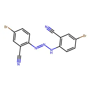 2,2'-[(1E)-Triaz-1-ene-1,3-diyl]bis(5-bromobenzonitrile) structure