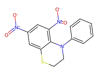 2H-1,4-Benzothiazine, 3,4-dihydro-5,7-dinitro-4-phenyl- structure