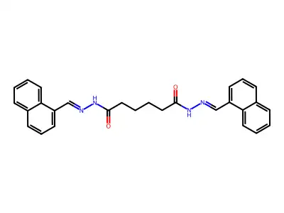 N~1~,N~6~-Bis[(naphthalen-1-yl)methylidene]hexanedihydrazonic acid structure
