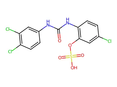 Urea, N-(4-chloro-2-(sulfooxy)phenyl)-N-(3,4-dichlorophenyl)- structure