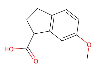 6-methoxy-2,3-dihydro-1H-indene-1-carboxylic acid structure