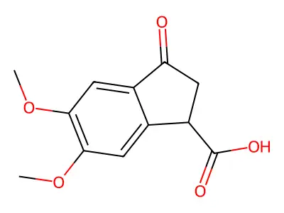 2,3-Dihydro-5,6-dimethoxy-3-oxo-1H-indene-1-carboxylic acid structure