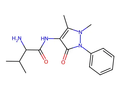 DL-Valine-4-antipyrineamide structure