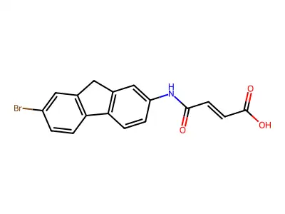 4-[(7-bromo-9H-fluoren-2-yl)amino]-4-oxobut-2-enoic acid structure