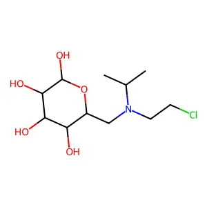 6-[[2-Chloroethyl(propan-2-yl)amino]methyl]oxane-2,3,4,5-tetrol structure