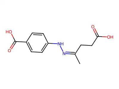 4-[2-(4-Carboxybutan-2-ylidene)hydrazinyl]benzoic acid structure