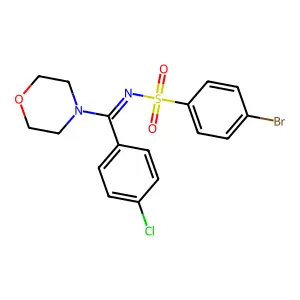4-bromo-N-[(4-chlorophenyl)-morpholin-4-ylmethylidene]benzenesulfonamide structure