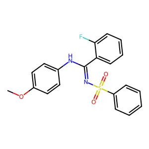 2-fluoro-N-(4-methoxyphenyl)-N'-(phenylsulfonyl)benzimidamide structure