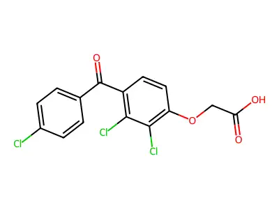 [2,3-Dichloro-4-(4-chlorobenzoyl)phenoxy]acetic acid structure