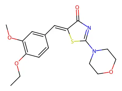 5-[(4-Ethoxy-3-methoxyphenyl)methylene]-2-(4-morpholinyl)-4(5H)-thiazolone structure