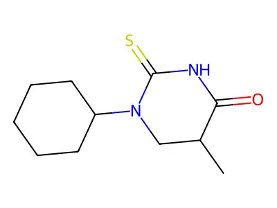 1-Cyclohexyl-5-methyl-2-sulfanylidene-1,3-diazinan-4-one structure