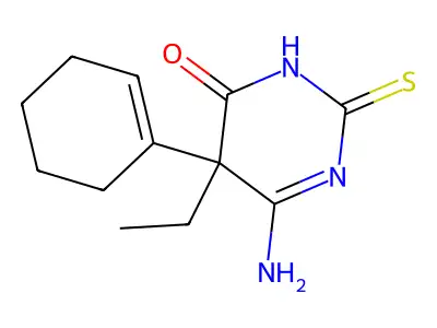 6-Amino-5-(cyclohexen-1-yl)-5-ethyl-2-sulfanylidenepyrimidin-4-one structure