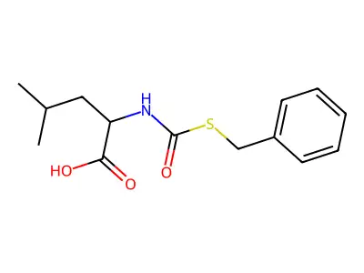2-(Benzylsulfanylcarbonylamino)-4-methylpentanoic acid structure