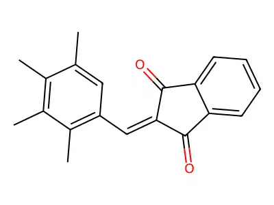 2-(2,3,4,5-Tetramethyl-benzylidene)-indan-1,3-dione structure