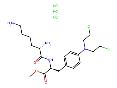 Methyl ester of L-lysylsarcolysine trihydrochloride structure