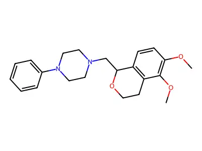 1-((3,4-Dihydro-5,6-dimethoxy-1H-2-benzopyran-1-yl)methyl)-4-phenylpiperazine structure