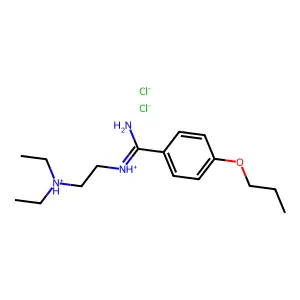 Benzamidine, N-(2-diethylaminoethyl)-4-propoxy-, dihydrochloride structure