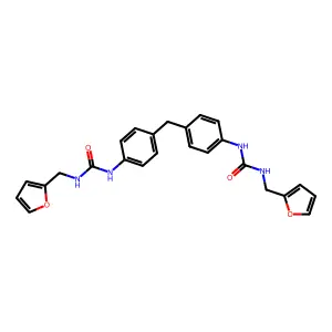 1,1'-(Methylenebis(4,1-phenylene))bis(3-(furan-2-ylmethyl)urea) structure