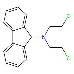 N,N-bis(2-chloroethyl)-9H-fluoren-9-amine structure