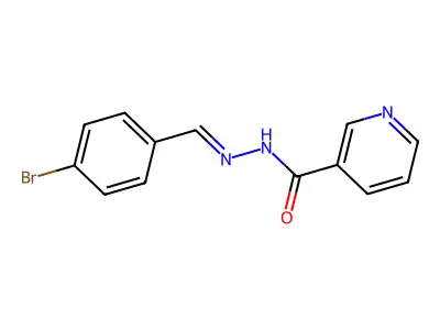 N-[(E)-(4-bromophenyl)methylideneamino]pyridine-3-carboxamide structure