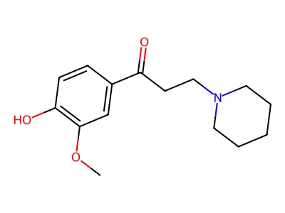 1-Propanone, 1-(4-hydroxy-3-methoxyphenyl)-3-(1-piperidinyl)- structure