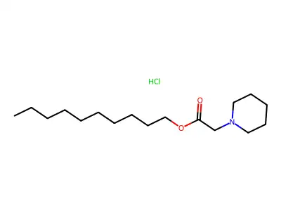 1-Piperidineacetic acid, decyl ester, hydrochloride structure