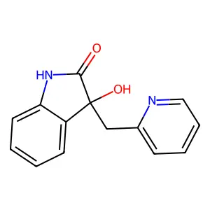 Alpha-(3-hydroxy-2-oxo-3-indolinyl)-2-methylpyridine structure