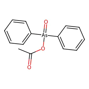 Diphenylarsoryl acetate structure
