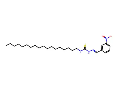 1-[(3-Nitrophenyl)methylideneamino]-3-octadecylthiourea structure