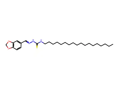 1-(1,3-benzodioxol-5-ylmethylideneamino)-3-octadecylthiourea structure