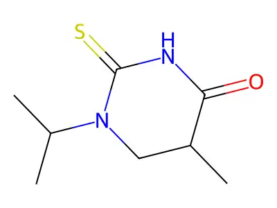 5-Methyl-1-propan-2-yl-2-sulfanylidene-1,3-diazinan-4-one structure