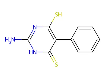 2-Amino-6-mercapto-5-phenylpyrimidine-4(3H)-thione structure