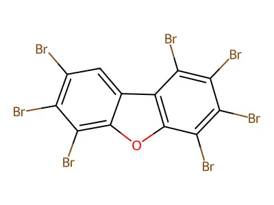 Heptabromodibenzofuran structure
