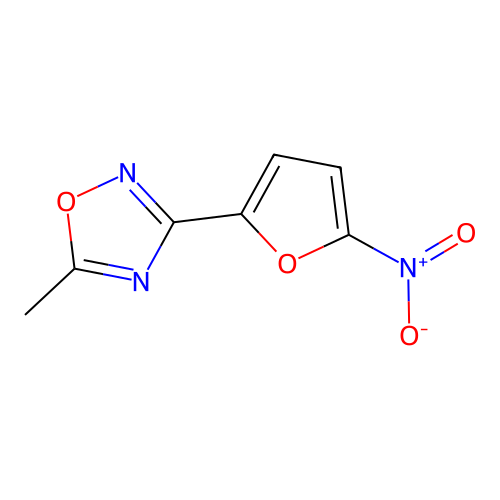 1,2,4-Oxadiazole, 5-methyl-3-(5-nitro-2-furanyl)- structure