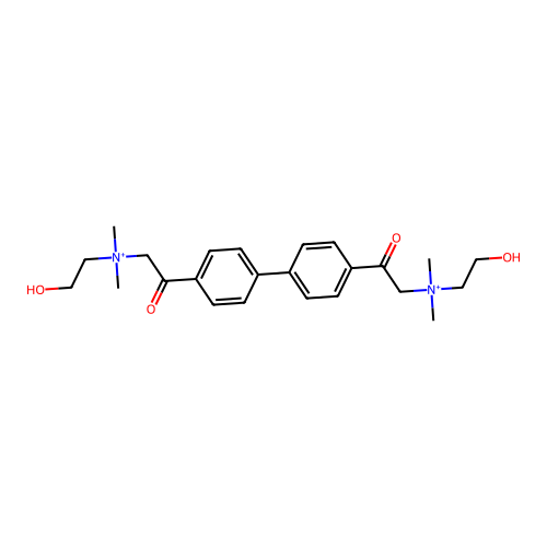 (2-hydroxyethyl)[2-(4'-{2-[(2-hydroxyethyl)dimethylazaniumyl]acetyl}-[1,1'-biphenyl]-4-yl)-2-oxoethyl]dimethylazanium structure