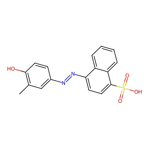 4-[(4-Hydroxy-3-methylphenyl)diazenyl]naphthalene-1-sulfonic acid structure