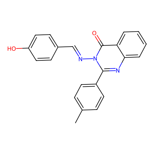 3-[(4-Hydroxyphenyl)methylideneamino]-2-(4-methylphenyl)quinazolin-4-one structure