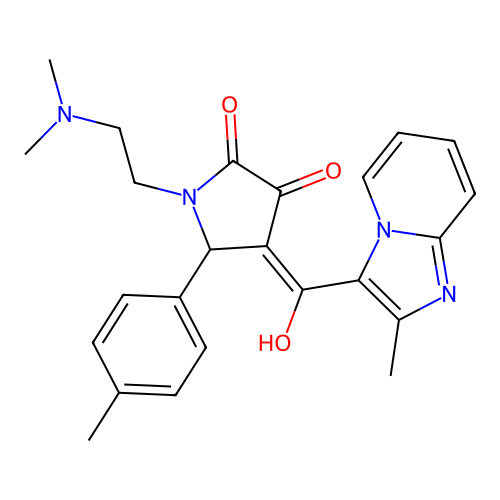 (4E)-1-(2-dimethylaminoethyl)-4-[hydroxy-(2-methylimidazo[1,2-a]pyridin-3-yl)methylidene]-5-(4-methylphenyl)pyrrolidine-2,3-dione structure