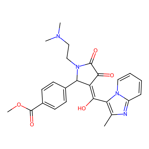 methyl 4-(1-(2-(dimethylamino)ethyl)-4-hydroxy-3-(2-methylimidazo[1,2-a]pyridine-3-carbonyl)-5-oxo-2,5-dihydro-1H-pyrrol-2-yl)benzoate structure