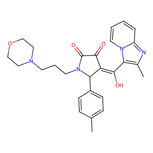 (4E)-4-[hydroxy-(2-methylimidazo[1,2-a]pyridin-3-yl)methylidene]-5-(4-methylphenyl)-1-(3-morpholin-4-ylpropyl)pyrrolidine-2,3-dione structure