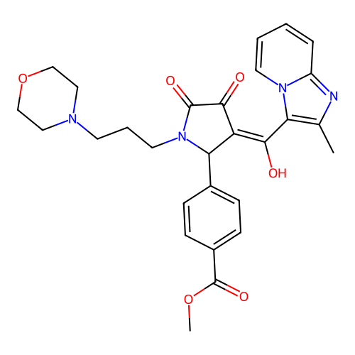 methyl 4-(4-hydroxy-3-(2-methylimidazo[1,2-a]pyridine-3-carbonyl)-1-(3-morpholinopropyl)-5-oxo-2,5-dihydro-1H-pyrrol-2-yl)benzoate structure