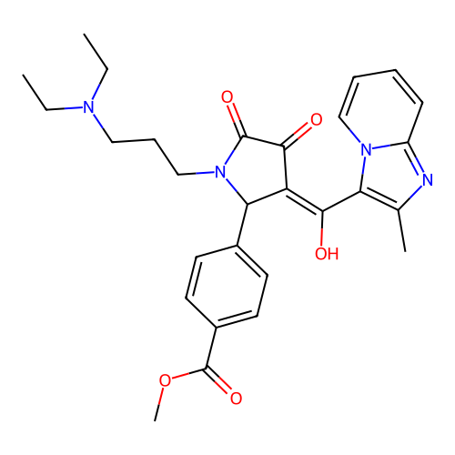 methyl 4-(1-(3-(diethylamino)propyl)-4-hydroxy-3-(2-methylimidazo[1,2-a]pyridine-3-carbonyl)-5-oxo-2,5-dihydro-1H-pyrrol-2-yl)benzoate structure